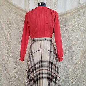 Vintage Judy Bond Pintucked Side Button Blouse